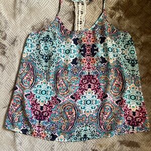 Maurices Colorful Paisley Camisole with Crotchet
